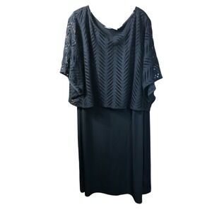 Avenue‎ Studio Black Lace Overlay Sheath Dress Women's Size Petite